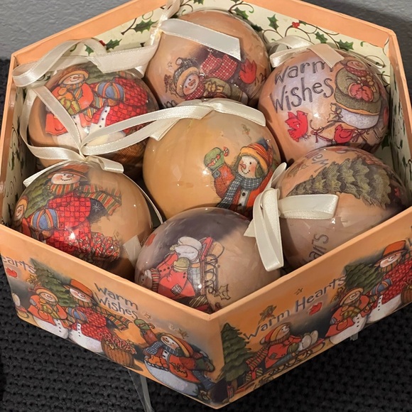 Warm Wishes Box Of 7 Christmas Snowman Ornaments - Picture 3 of 8